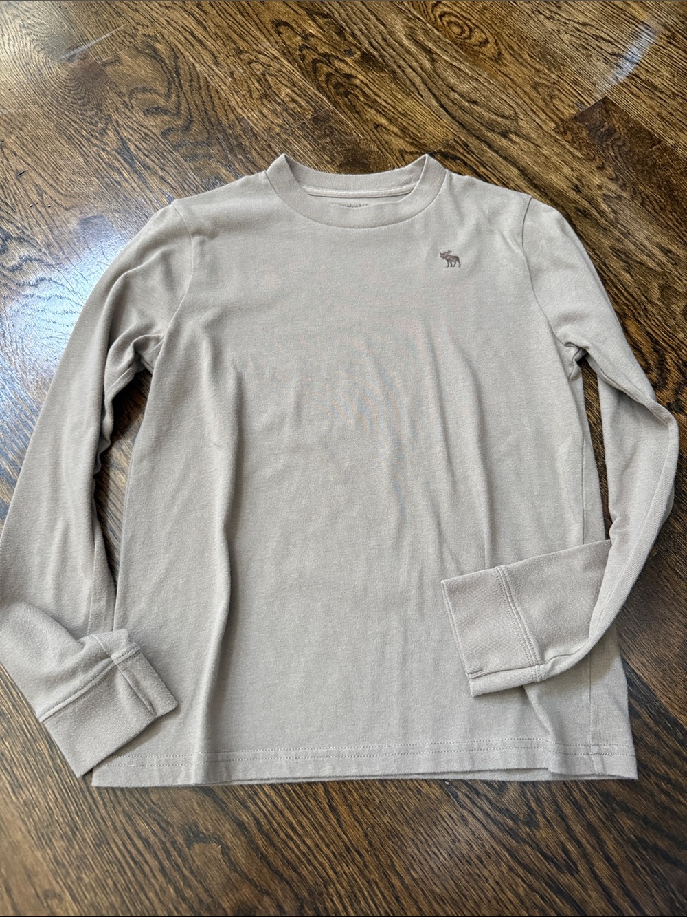 Abercrombie & Fitch Men's Long-Sleeve Crewneck Tee — Beige